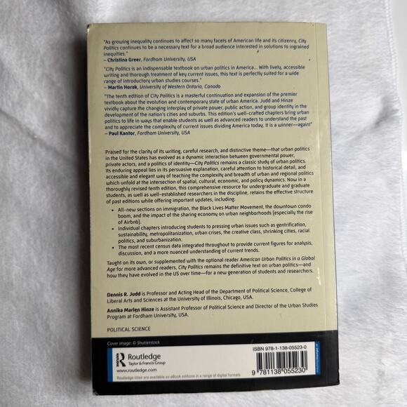 City Politics 10th Ed Dennis Judd & Annika Hinze Urban America Textbook 2019 - Picture 2 of 12